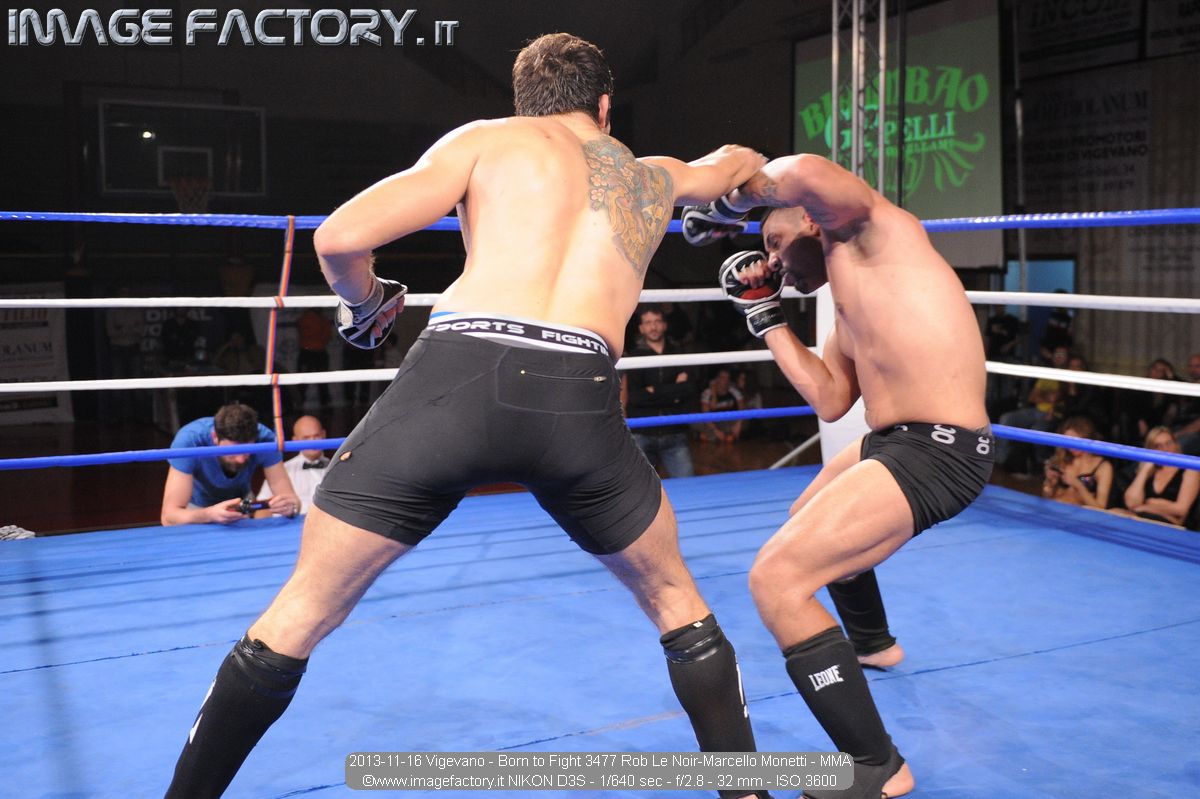 2013-11-16 Vigevano - Born to Fight 3477 Rob Le Noir-Marcello Monetti - MMA